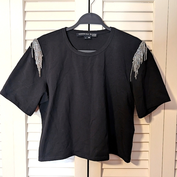 Veronica Beard Rumia rhinestone Tee Size Small - Picture 3 of 8